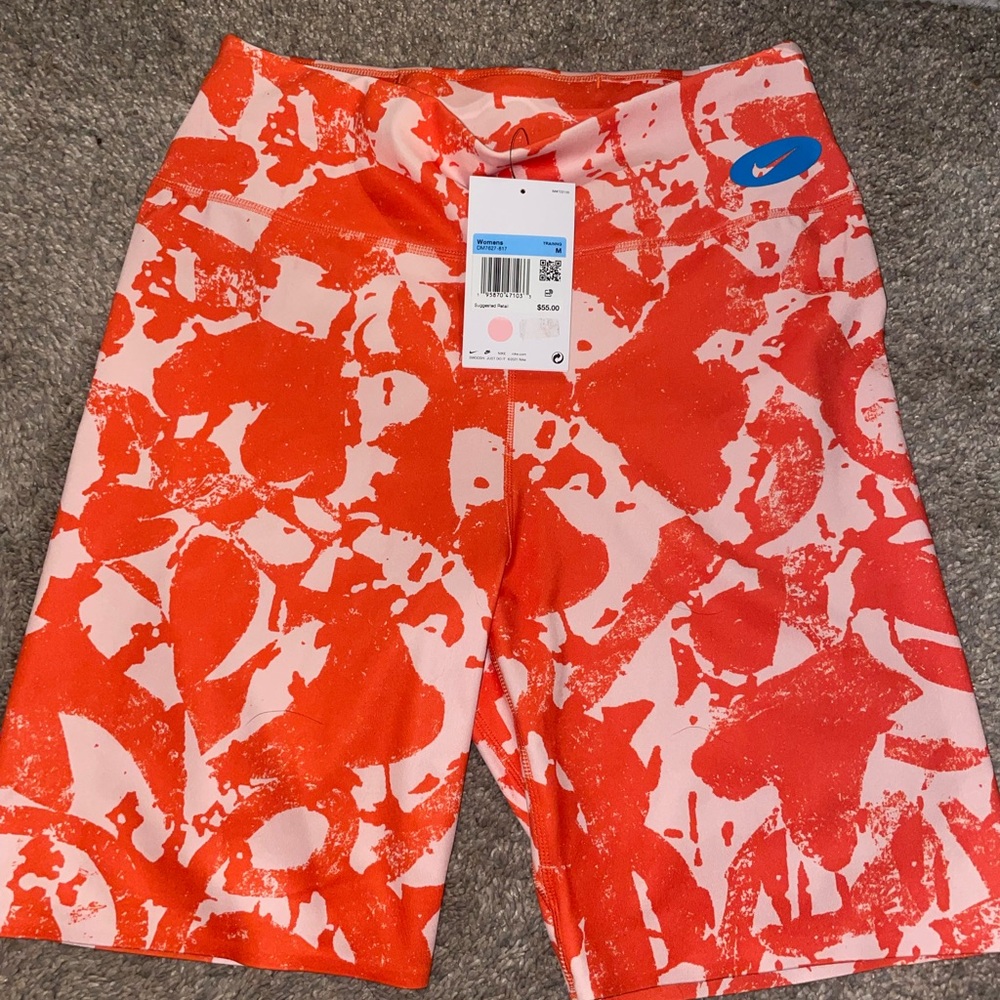 NWT Nike orange biker shorts